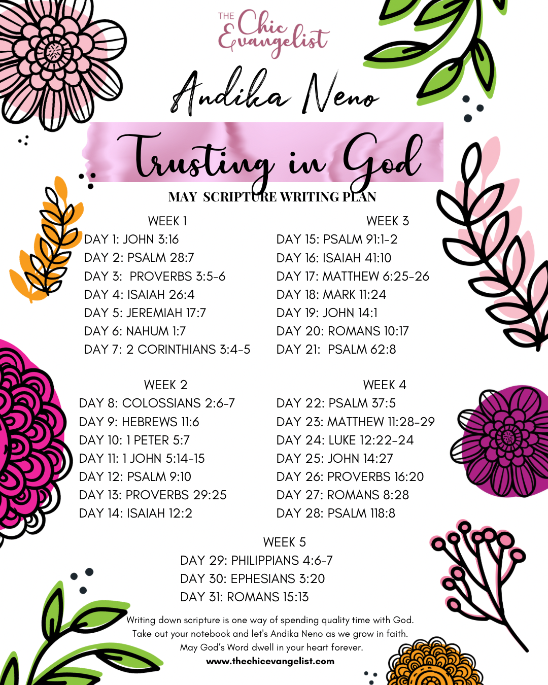 Andika Neno Monthly Scripture Reading Guide-May *Digital Download*