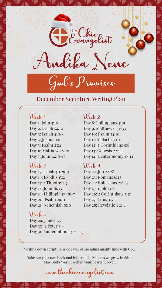 Andika Neno Monthly Scripture Reading Guide-December *Digital Download*