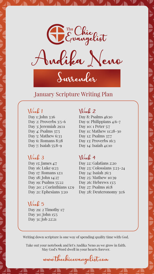 Andika Neno Monthly Scripture Reading Guide-January *Digital Download*